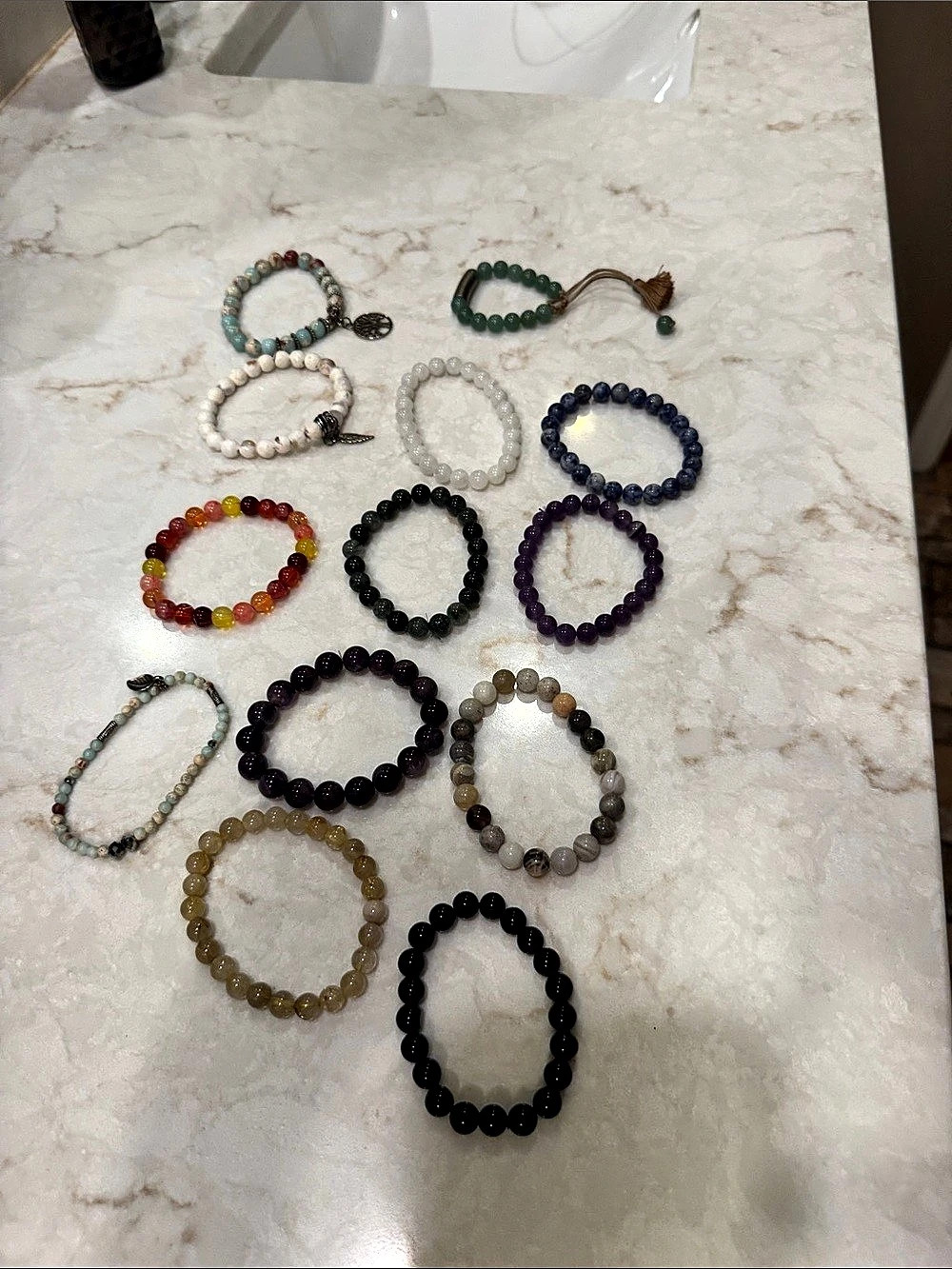 Beaded Stone Bracelet Assortment Like New